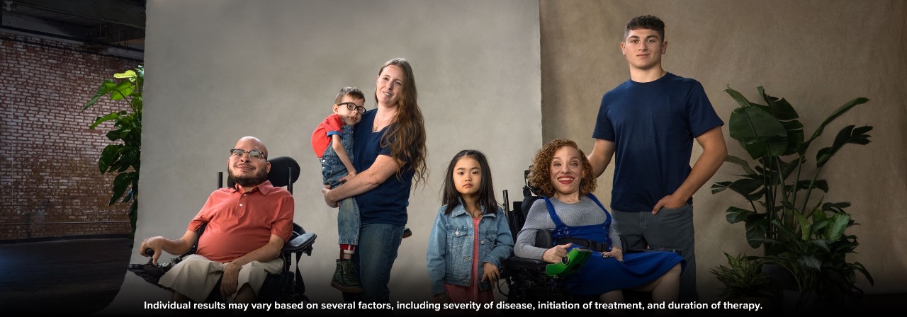 Adult and pediatric patients with SMA who are being treated with SPINRAZA and a caregiver