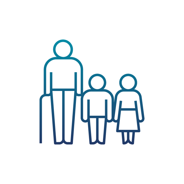 Group of different age patients icon
