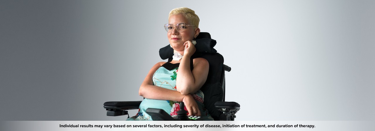 Adult with SMA who is being treated with SPINRAZA