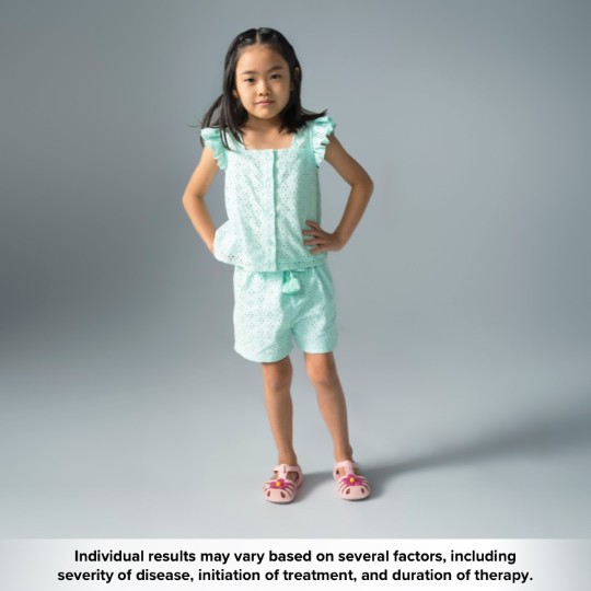 Child with SMA who is being treated with SPINRAZA
