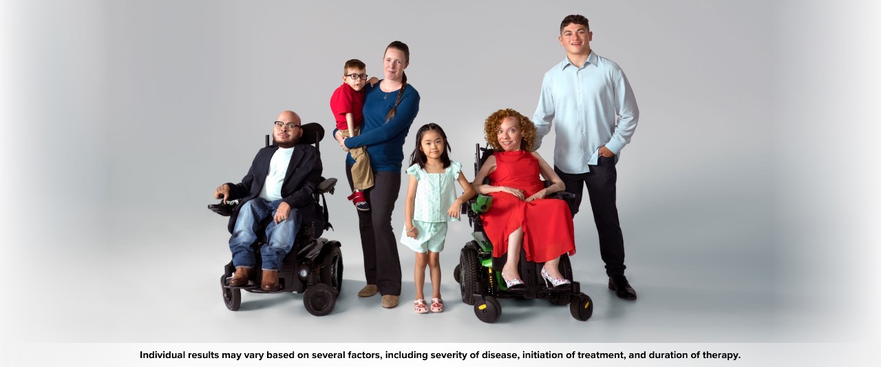 Adult and pediatric patients with SMA who are being treated with SPINRAZA and a caregiver
