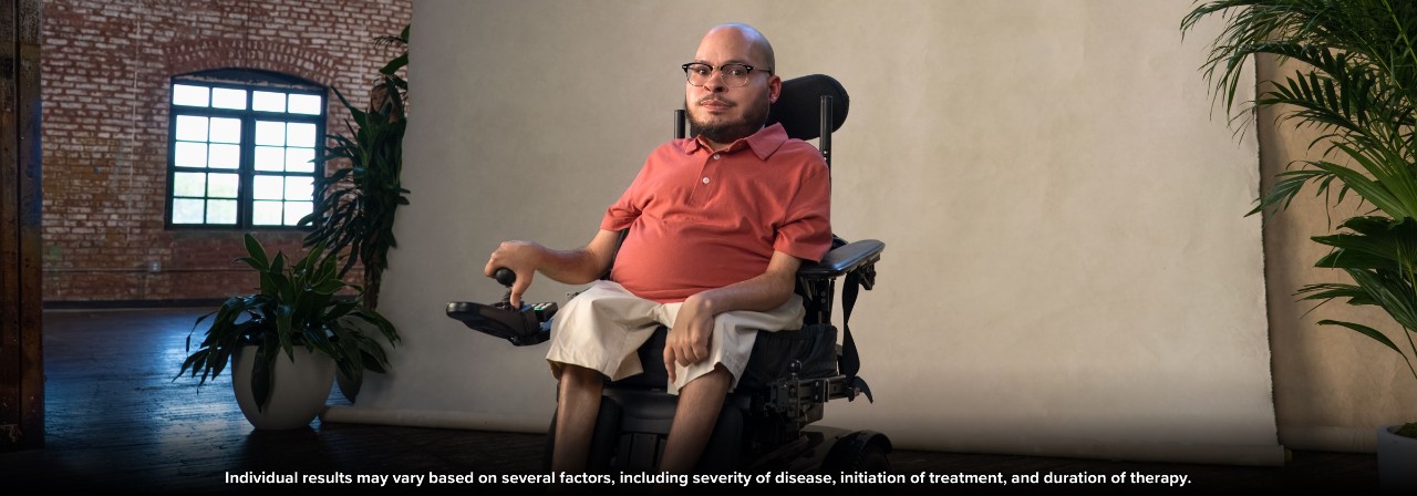 Adult with SMA who is being treated with SPIN