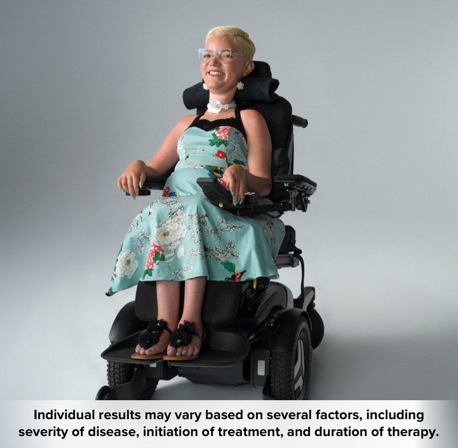 Adult with SMA who is being treated with SPINRAZA