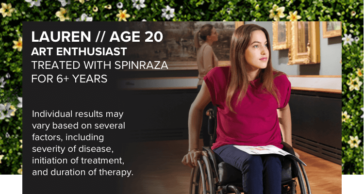 An adult with later-onset SMA who is being treated with SPINRAZA