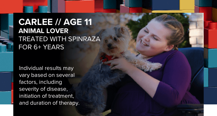 a child with later-onset SMA who is being treated with SPINRAZA