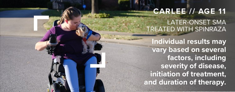 a child with later-onset SMA who is being treated with SPINRAZA