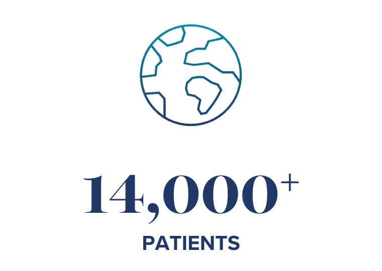 Image of a globe-more than 14,000 patients